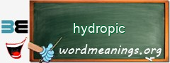 WordMeaning blackboard for hydropic